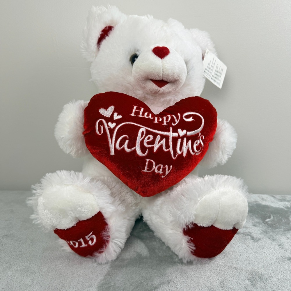 Dan Dee Sweetheart Teddy White Plush Bear Happy Valentines Day 2015 Heart
